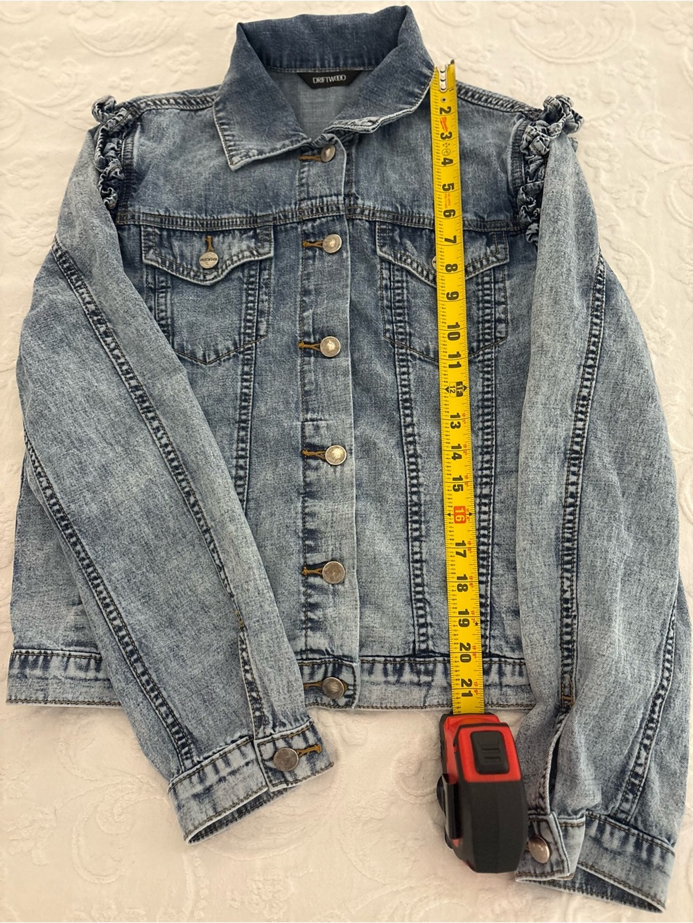 DRIFTWOOD Ruffle Trim Denim Jacket - Picture 4 of 9